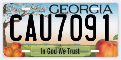 GA license plate CAU7091