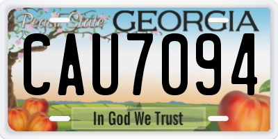 GA license plate CAU7094