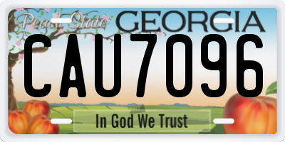 GA license plate CAU7096