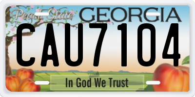 GA license plate CAU7104