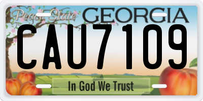 GA license plate CAU7109
