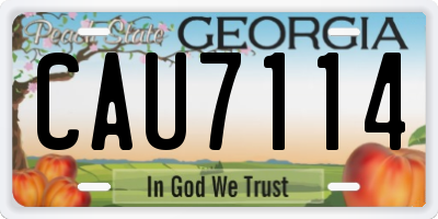 GA license plate CAU7114