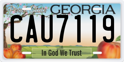 GA license plate CAU7119
