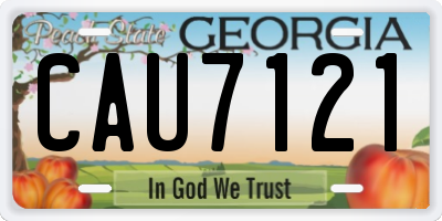 GA license plate CAU7121