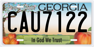 GA license plate CAU7122