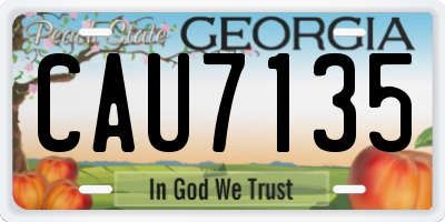 GA license plate CAU7135