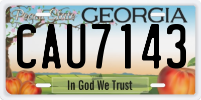 GA license plate CAU7143