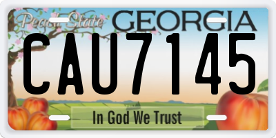GA license plate CAU7145