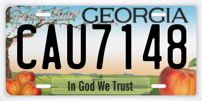 GA license plate CAU7148