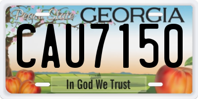 GA license plate CAU7150