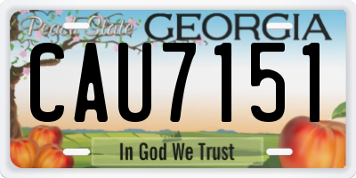 GA license plate CAU7151