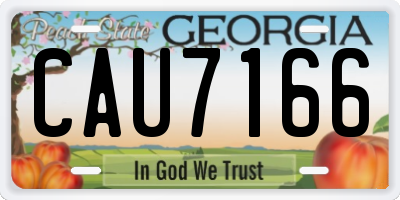 GA license plate CAU7166