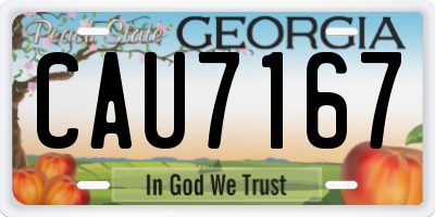 GA license plate CAU7167