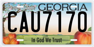 GA license plate CAU7170