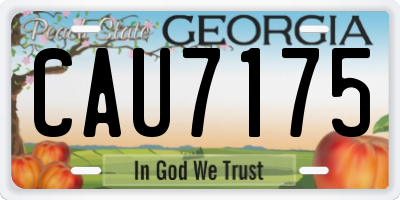 GA license plate CAU7175