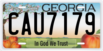 GA license plate CAU7179