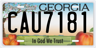 GA license plate CAU7181