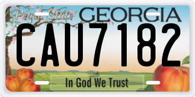 GA license plate CAU7182