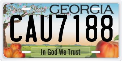 GA license plate CAU7188