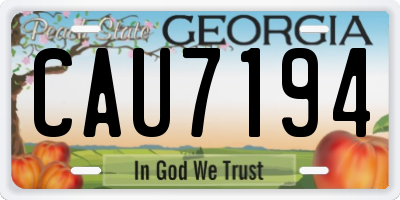 GA license plate CAU7194