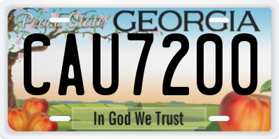 GA license plate CAU7200