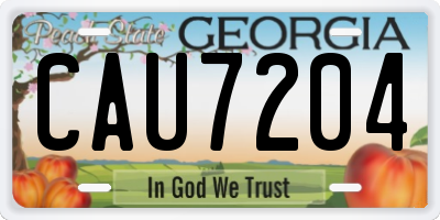 GA license plate CAU7204
