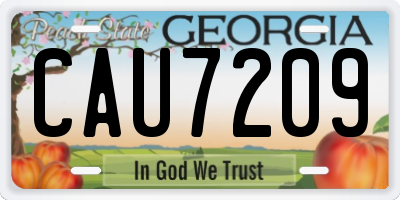 GA license plate CAU7209