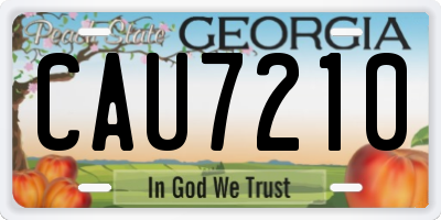 GA license plate CAU7210