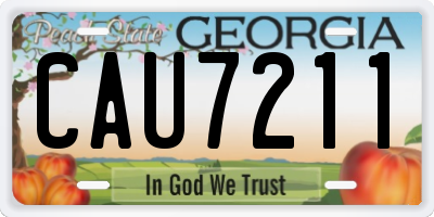 GA license plate CAU7211