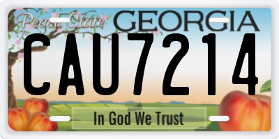 GA license plate CAU7214