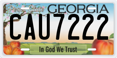 GA license plate CAU7222