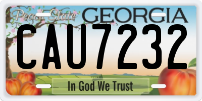 GA license plate CAU7232