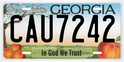 GA license plate CAU7242