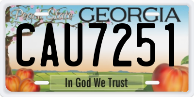 GA license plate CAU7251