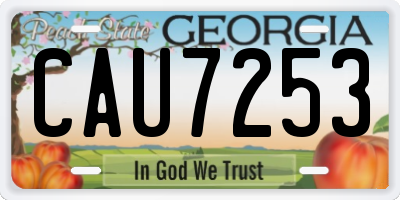 GA license plate CAU7253
