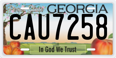GA license plate CAU7258