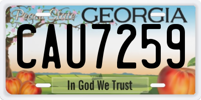 GA license plate CAU7259