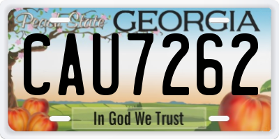 GA license plate CAU7262