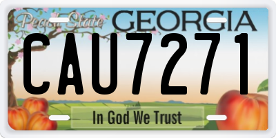 GA license plate CAU7271