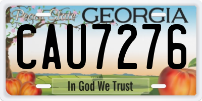 GA license plate CAU7276