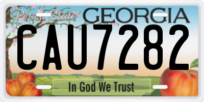 GA license plate CAU7282