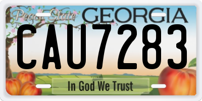 GA license plate CAU7283