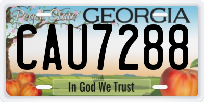 GA license plate CAU7288