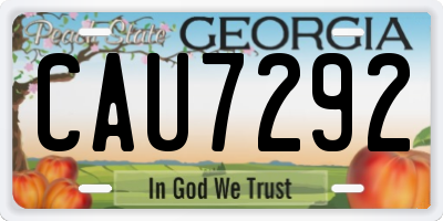 GA license plate CAU7292