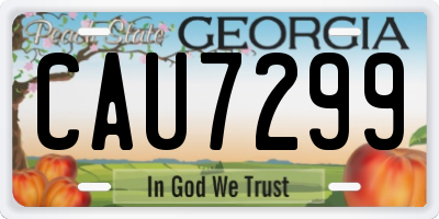 GA license plate CAU7299
