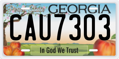 GA license plate CAU7303