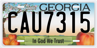 GA license plate CAU7315