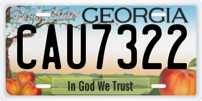GA license plate CAU7322