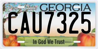 GA license plate CAU7325