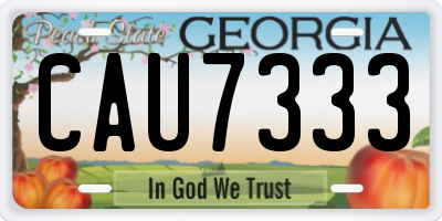 GA license plate CAU7333